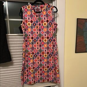 Vibrant Geometric Print Sleeveless Dress